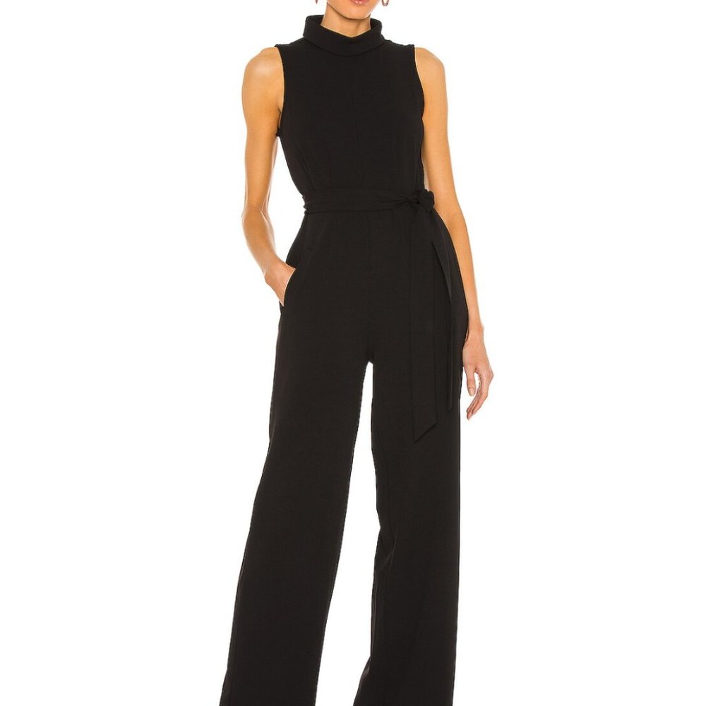 1 State 🖤 Mock Neck belted jumpsuit pantsuit XS